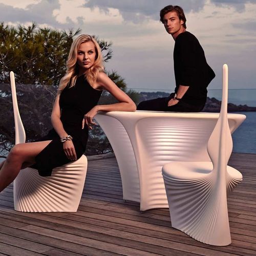 Sedia da giardino design organico - BIOPHILIA   - VONDOM - da esterno / in polietilene rotostampato / con base in polietilene