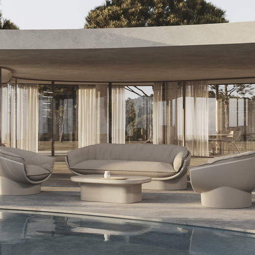 Divano contemporaneo - Luna  - VONDOM - da esterno / in tessuto / in pelle