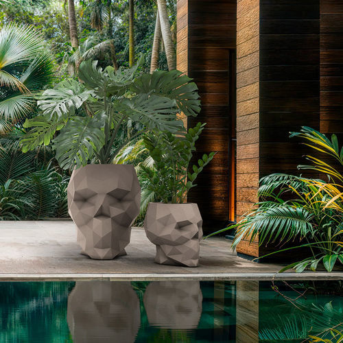 Fioriera in polietilene - Skull 46100A - VONDOM - 100% riciclabile / design originale / nera