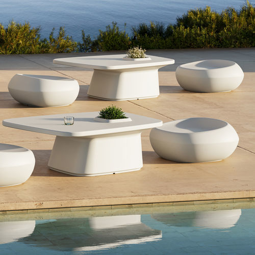 Ottomana contemporanea - NOMA - VONDOM - in polietilene / ovale / luminosa a LED