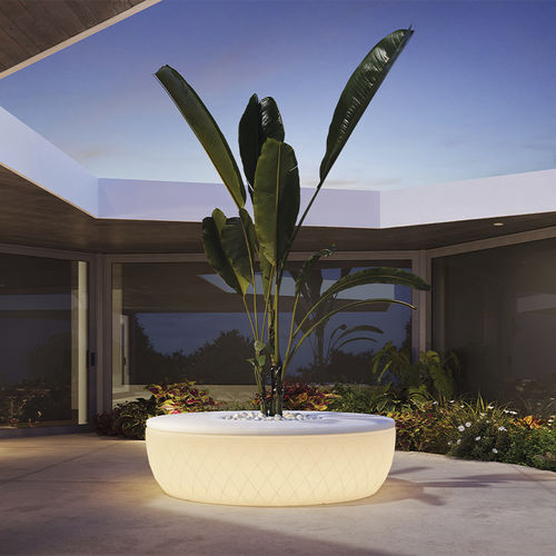 Fioriera in polietilene - VASES ISLAND - VONDOM - rotonda / con illuminazione incorporata / con panchina integrata