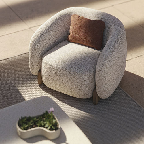 Poltrona contemporanea - Milos - VONDOM - in tessuto / in iroko / colore personalizzabile