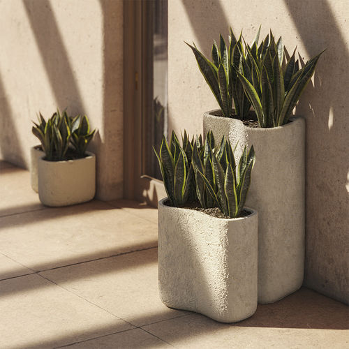 Fioriera in polietilene - Milos - VONDOM - contemporanea / beige / grigia