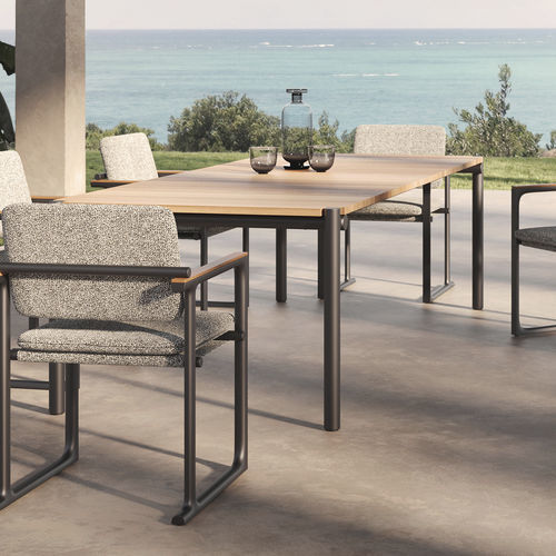 Tavolo da pranzo contemporaneo - Tulum  - VONDOM - in teak / con supporto in alluminio / rettangolare