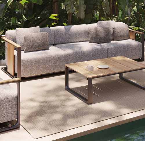 Divano contemporaneo - Tulum - VONDOM - da esterno / in tessuto / con braccioli
