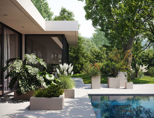 Fioriera in polietilene - LAND  - VONDOM - quadrata / luminosa / contemporanea