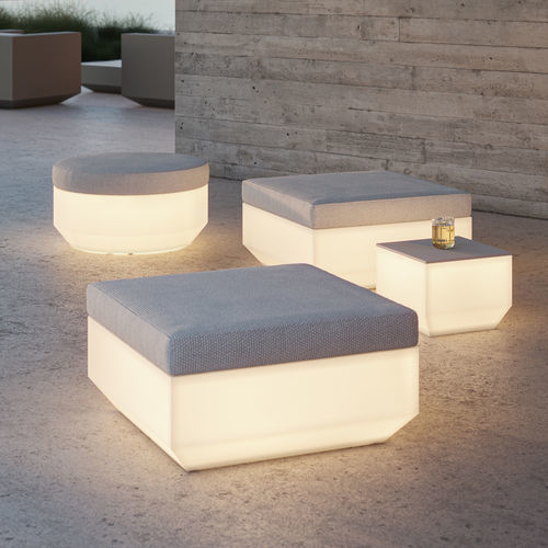 Pouf contemporaneo - VELA - VONDOM - in tessuto / in polietilene / rettangolare