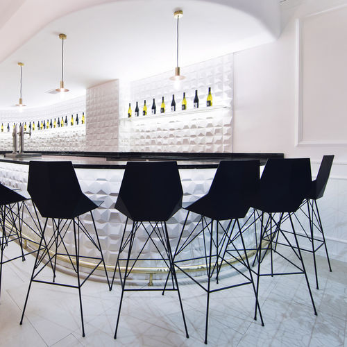 Sedia alta contemporanea - FAZ - VONDOM - da esterno / da interno / in acciaio inossidabile