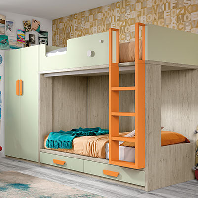 Letto a castello - OLDSCHOOL KIDS 80 - ROS 1 S.A. - matrimoniale / contemporaneo / con base contenitore