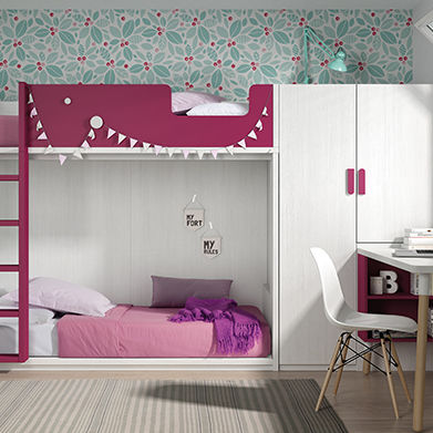 Letto a castello - OLDSCHOOL KIDS 81 - ROS 1 S.A. - matrimoniale / contemporaneo / con base contenitore