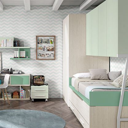 Letto con letto estraibile - OLDSCHOOL KIDS 1 - ROS 1 S.A. - singolo / contemporaneo / per bambini