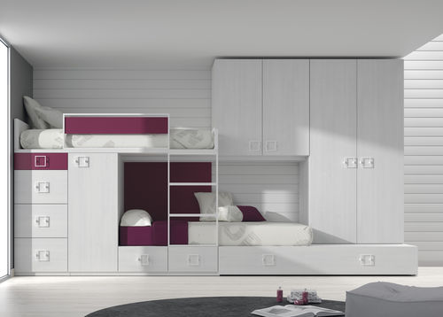Letto a castello - TOUCH 50 - ROS 1 S.A. - singolo / contemporaneo / con contenitore