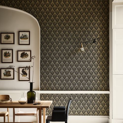 Carta da parati classica - BOROUGH HIGH ST  - The Little Greene - barocca / aspetto metallico / grigia