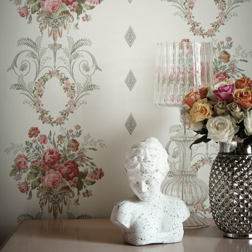 Carta da parati in stile - PALAIS - The Little Greene - con motivi floreali / arabesca / aspetto carta da parati