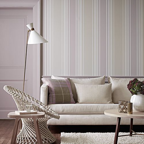 Carta da parati in stile - TENTED - The Little Greene - a righe / aspetto tessuto / grigia
