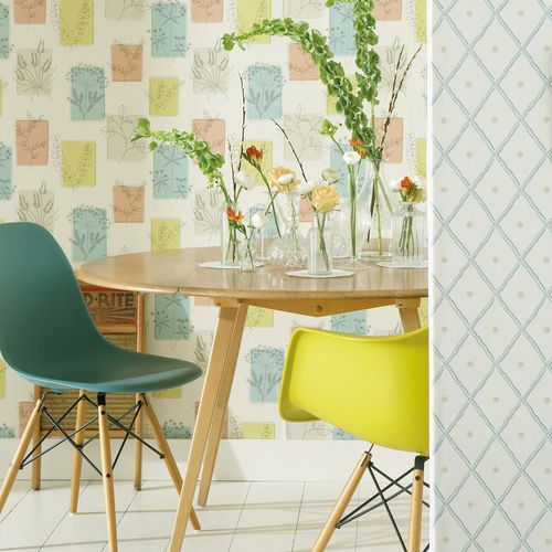 Carta da parati contemporanea - HERBES - The Little Greene - con motivi floreali / aspetto carta da parati