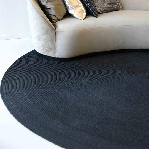 Tappeto contemporaneo - ELEGANCE : GRIT CURVE - NATURTEX - a tinta unita / in cotone / in feltro