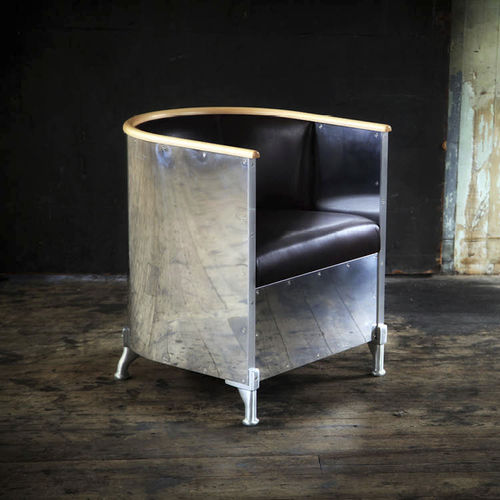 Poltrona contemporanea - ALUMINIUM - KÄLLEMO - in pelle / in espanso / in noce