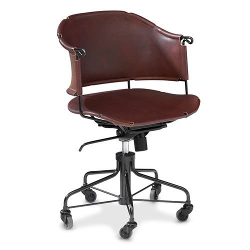 Sedia da ufficio design scandinavo - SHERIFF - KÄLLEMO - da interno / in pelle / con supporto in acciaio