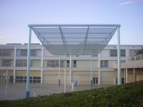 Pergola autoportante - BIO - ESTEVA BARCELONA - in acciaio inossidabile / con copertura in tela / per parco giochi