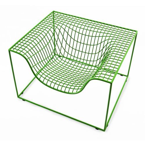 Poltrona design originale - Grid - NOLA INDUSTRIER - in acciaio con rivestimento a polvere / in acciaio con rivestimento a polvere / grigia