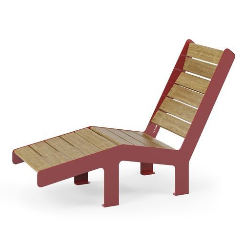 Lettino prendisole contemporaneo - High Sunchair - NOLA INDUSTRIER - in rovere / in acciaio con rivestimento a polvere / in zinco
