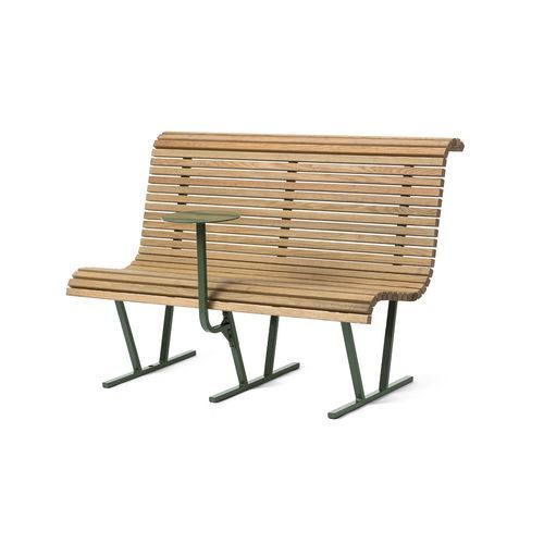 Panca per spazi pubblici contemporanea - Cane - NOLA INDUSTRIER - in rovere / in acciaio con rivestimento a polvere / in zinco