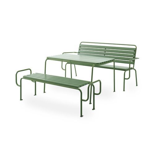 Set tavolo e panca contemporaneo - Tuben - NOLA INDUSTRIER - in pino / in faggio / in acciaio con rivestimento a polvere