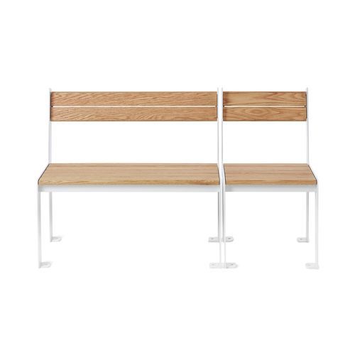 Panca per spazi pubblici contemporanea - HighSofa - NOLA INDUSTRIER - in rovere / in acciaio con rivestimento a polvere / in zinco