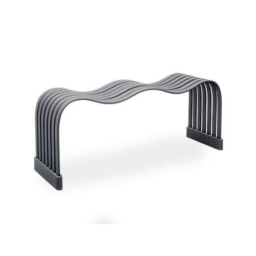 Panca per spazi pubblici design originale - Wave - NOLA INDUSTRIER - in ghisa di alluminio / in acciaio con rivestimento a polvere / senza schienale