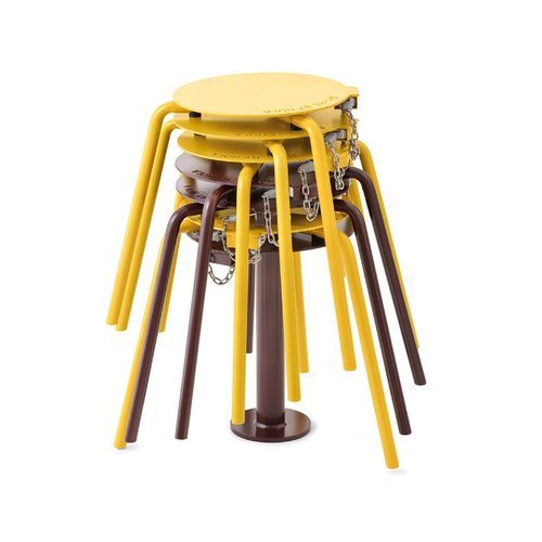 Sgabello contemporaneo - Share - NOLA INDUSTRIER - in acciaio con rivestimento a polvere / con supporto in acciaio verniciato a polvere / con 3 piedi