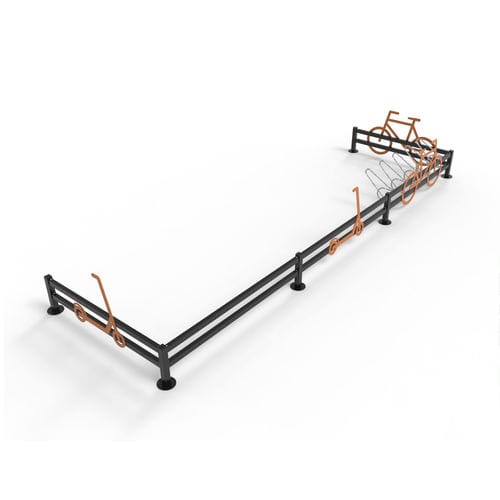 Rastrelliera per biciclette a pavimento - Street Bike & Scooter Rack - NOLA INDUSTRIER - da esterno / in acciaio / in acciaio con rivestimento a polvere