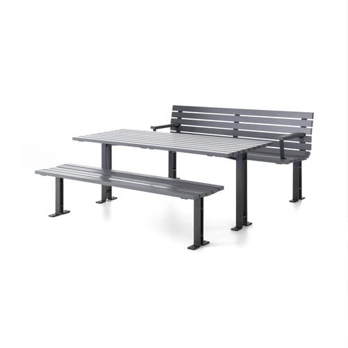 Set tavolo e panca contemporaneo - Kajen Furniture Group - NOLA INDUSTRIER - in rovere / in pino / in acciaio