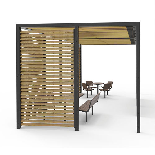 Pergola autoportante - Terrass - NOLA INDUSTRIER - in rovere / in acciaio / con copertura in legno