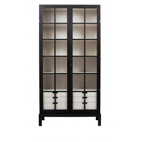 Libreria contemporanea - LALLA  - OLBY DESIGN - in legno / vetrata / nera