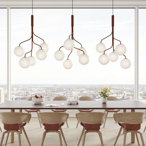 Lampadario contemporaneo - CURVE CLUSTER XL - ZERO - in metallo / in vetro / da 5 lampadine
