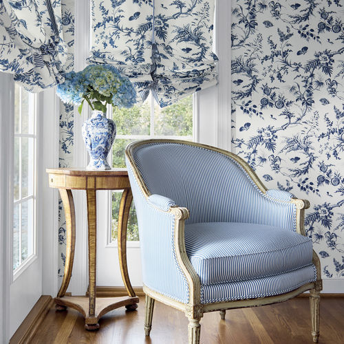Tessuto per tende - NEWLANDS TOILE - Thibaut - a fiori / in cotone / per pulitura a secco