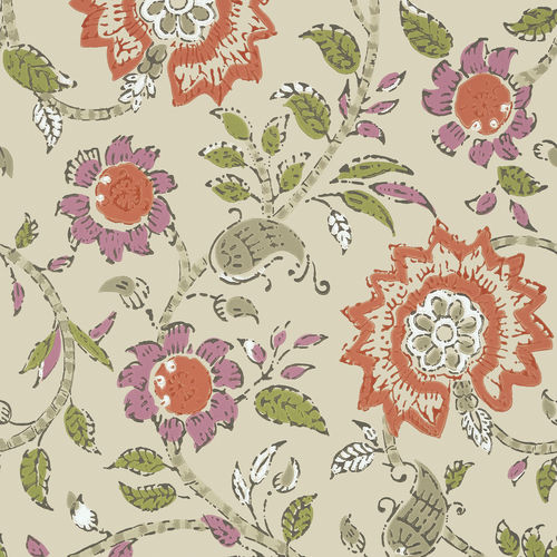 Carta da parati classica - SEVITA - Thibaut - con motivi floreali / multicolore / lavabile