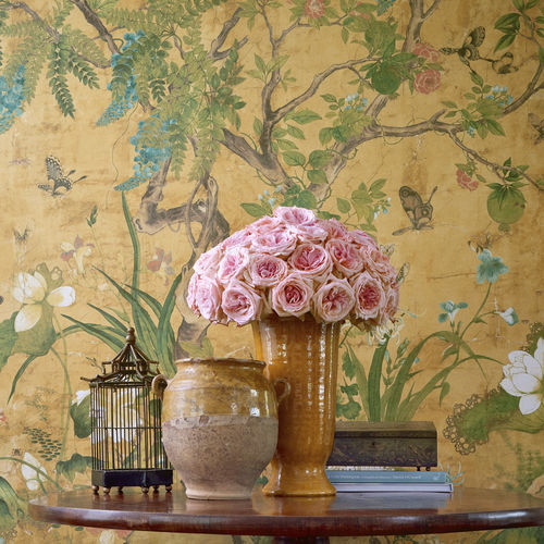 Tessuto da parete - WILD WISTERIA - Thibaut - a fiori / non-tessuto / grigio