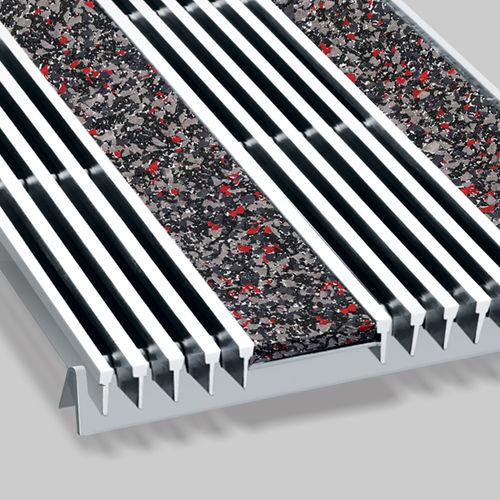 Tappeto d'ingresso contract - G6PRR - CS - Construction Specialties - in gomma riciclata / in acciaio inossidabile / con profili