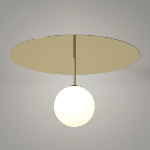 Plafoniera contemporanea - PLATE & SPHERE 2 - Atelier Areti - rotonda / in vetro / in ottone lucidato