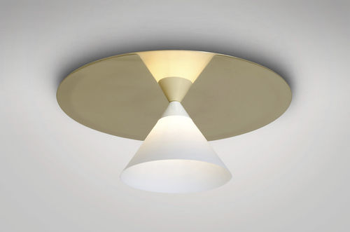 Plafoniera contemporanea - PLATE & CONE - Atelier Areti - in vetro / in ottone lucidato / LED