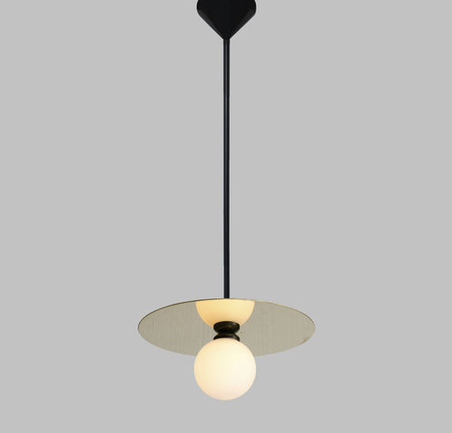 Lampada a sospensione - DISC AND SPHERE / HORIZONTAL - Atelier Areti - in metallo / in vetro / contemporanea