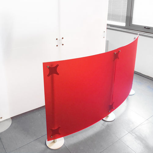 Divisorio per ufficio a pavimento - FLUOWALL - PAXTON - autoportante / in alluminio anodizzato / in Plexiglas®