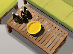 Tavolino basso contemporaneo - FRA - Deesawat Industries - in teak / rettangolare / per uso residenziale