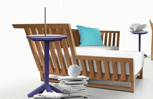 Dormeuse contemporanea - NOON - Deesawat Industries - in teak / da giardino