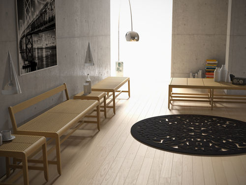 Panca da giardino contemporanea - SAKI SET - Deesawat Industries - in legno / con schienale / da interno