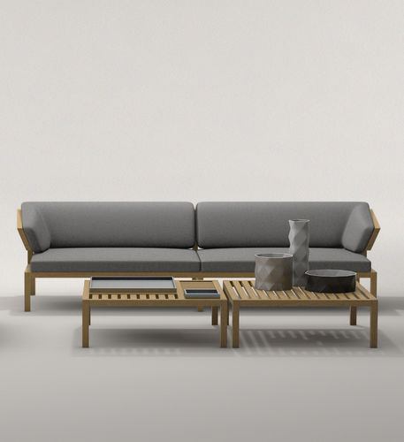 Divano contemporaneo - WING - Deesawat Industries - da giardino / grigio / in legno