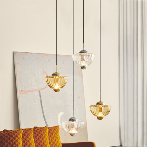 Lampada a sospensione - LOTUS - Design By Us - in cromo / in vetro / contemporanea