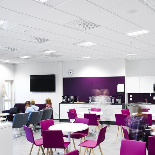 Controsoffitto in lana di vetro - FOCUS™ E - Saint-Gobain Ecophon - a quadrotte / per ufficio / da interno